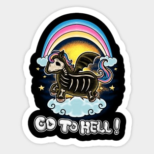 Laughing Beyond the Rainbow: The Hilarious Adventures of a Quirky, Yet Deceased Unicorn Sticker